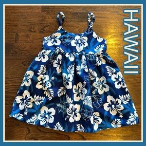 BLUE-WHITE HAWAII FLORAL SUNDRESS SZ 4